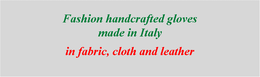 Casella di testo: Fashion handcrafted gloves                                                       made in Italyin fabric, cloth and leather